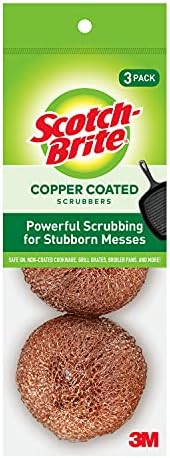 Scotch-Brite Copper Coated Scrubbing Scour Pads, 3 Scouring Scrubber Pads