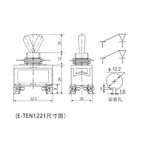 Interrupteur d'alimentation E-TEN1221 15A 4 PIN pour machine