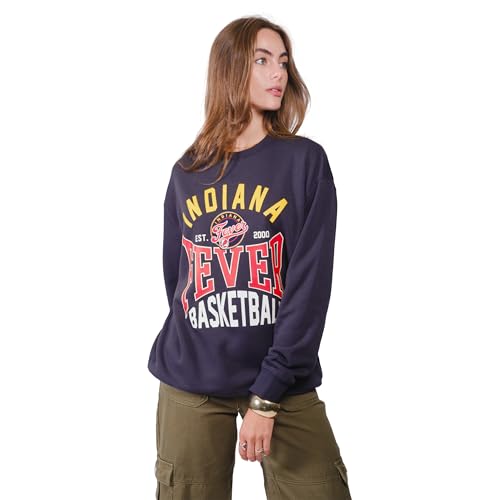 Ultra Game WNBA Official Unisex Super Soft Oversized Crewneck Sweatshirt Indiana Fever Sand Small