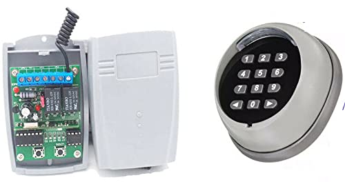 ECI ELETTROFORNITURE KIT TASTIERINO APRI CANCELLO VIA RADIO 433MHZ COMPLETO DI RICEVENTE ADATTO A TUTTE LE MARCHE, CONTROLLO ACCESSI CONDOMINIO AMA NETTEZZA URBANA