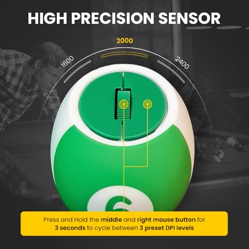 Image of Sports 123 Addition Bluetooth Mouse with 2.4 GHz & BT 5.3 Dual Wireless, 6 Buttons, C-Type Charging, RGB Lights, Connect 3 Devices, Ergonomic Design for Laptop, Smartphone, Tablet (Pool)