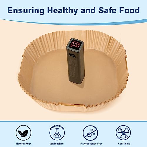 Stone TH 4.5L - 8L Air Fryer Paper Liners, 100PCS - 7.9 Inch Square Disposable Airfryer Parchment Paper Liners Accessories Compatible with COSORI Instant Tefal Russell Hobbs Air Fryer