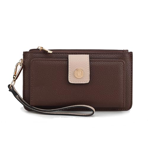 MKF Collection Carteira de pulso para mulheres, bolsa de pulso com vários compartimentos coloridos por Mia K, Olympe Coffee Taupe, Casual