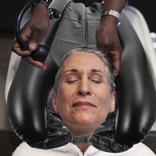 Almohadilla inflable para lavar el cabello portátil para evitar caídas en ducha 6
