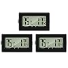 Thlevel LCD Digital Thermometer Hygrometer Temperature Humidity Meter Gauge Thermometer for Greenhouse, Cars, Home, Office (3PCS)