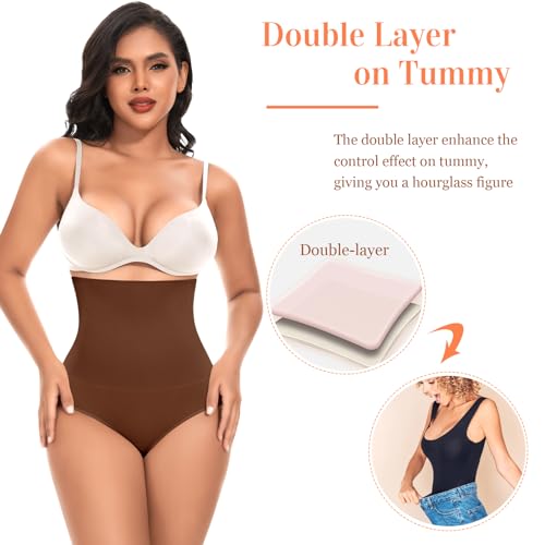 Image of Werena Tummy Control Shapewear for Women High Waisted Body Shaper Panties Slimming Girdle Shaping Briefs