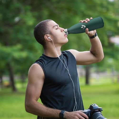 Motswedi Botella Termica 750ml, Botella Agua Acero Inoxidable, Termo Sin BPA, Cantimplora Termica, con pared Doble Aislamient, Cantimplora, para Adultos, Oficina, Gimnasio, Deporte, Verde Militar - imagen 5