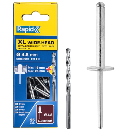 Rapid 5000668 Rivets XL Ø 4.8 x 30mm Gris
