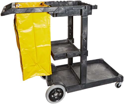 Impact 6850 Janitor's Cart with 25-Gallon Yellow Vinyl Bag, Polyethylene, 48
