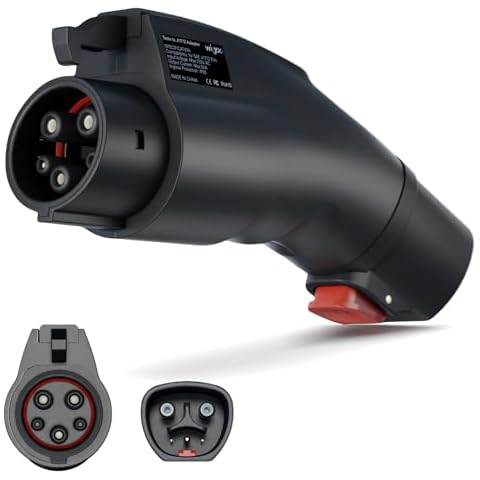 Wigoo Tesla to J1772 Charging Adapter [Fit for All J1772 EVs] Max 60A 250V, Adaptive Charging Power - Compatible with Tesla Gen 1 2 3 Wall/Destination/Mobile Chargers - Black Cover