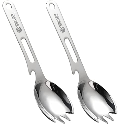 Mountain Grillers Titanium Spork - Lightweight Camping Spork - 2-In-1 Spoon And Fork Utensil - Durable Tactical Metal Spork - Cutlery For Exploring, Hiking, Picnics Or Travel - Set Of 1 #TOP24