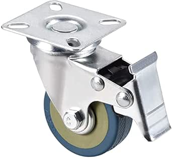 Plastic Swivel Caster 8mm Screw Stem 1.5-inch Dia Wheel 4 Pcs Black