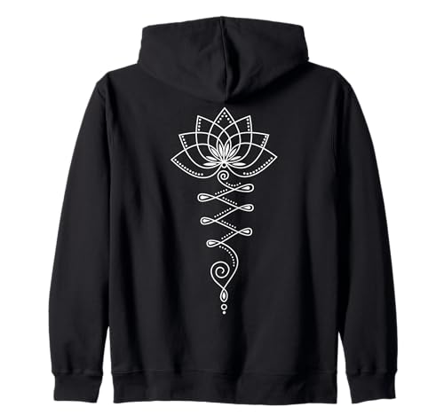Lotus Flower Unalome Zen Buddha Zip Hoodie