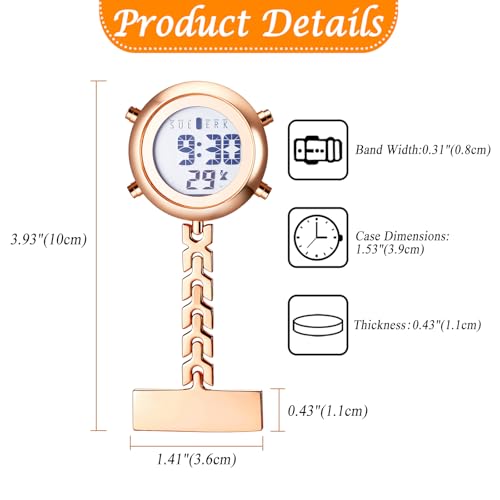 Image of JewelryWe Men Women Digital Clip Watch Mini Microlight Backpack Buckle Belt fob Watches for Rock Climbing Doctors Nurses Chefs for Mother's Day