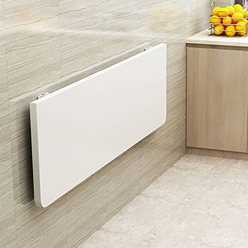 Gardeneea Mesa de Pared Plegable Flotante para portátil, Mesa de Trabajo Plegable, Mesa abatible (Blanca, 100 x 40 cm)
