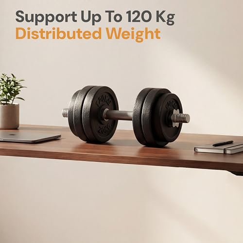 Image of Table Top for Office, Study & Standing Desk - 18mm Pre-Laminated Engineered Wood, Matte Scratch & Spill Resistant, Load up to 120 kg, Suitable Frames - 48x24 inch, Walnut