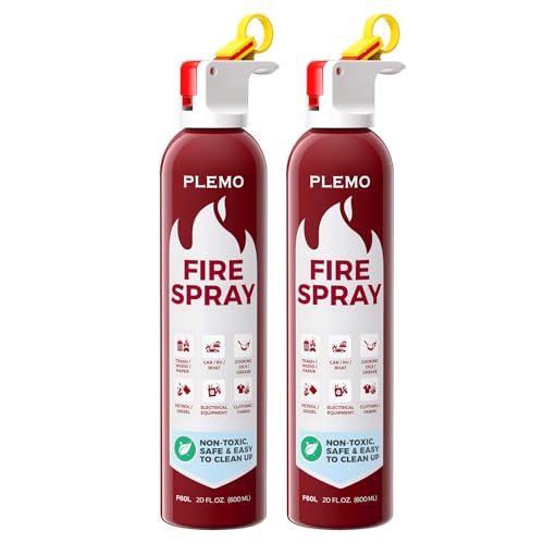 PLEMO Fire Extinguisher for Home, All-in-1 Fire Extinguisher for Car, Kitchen, RV, Garage, Truck, and Camping, Fire Spray Cold-Resistant, F60L, 2-Pack