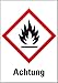 Produktbild LEMAX® Gefahrensymbol Flamme GHS02,Achtung,Haftpapier,permanent,74x105mm,1000/Rolle