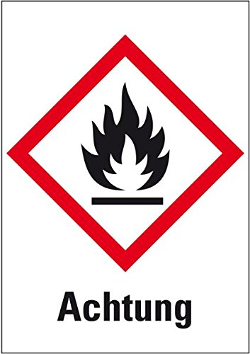 Preisvergleich Produktbild LEMAX® Gefahrensymbol Flamme GHS02,Achtung,Haftpapier,permanent,74... / Rolle