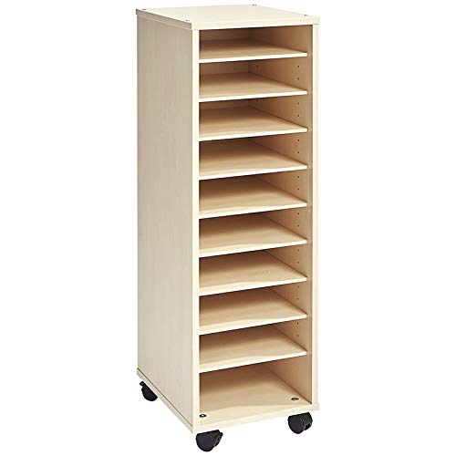 Nathan 372587 Tall Column Shelving Unit, Birch Effect Melamine, Multi Color