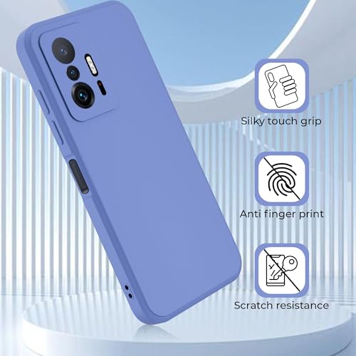 Image of A rtistque Back Cover Case for Xiaomi Mi 11T | Mi 11T Pro with Camera Protection | Shockproof TPU | Stylish Protective Design | Slim Fit | Ultra Matte | Xiaomi Mi 11T | Mi 11T Pro Back Cover - Blue