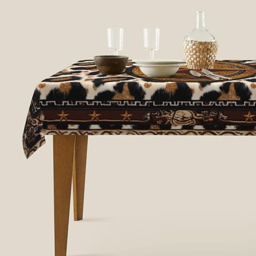 juniissl Star Leopard Rectangle Tablecloth Washable 60x90 Inch Table Cover Decorative Table Cloth for Party Picnic Kitchen by juniissl - Image 4