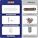 Oufiin 12Pcs White Stainless Steel Straight Braces, 3.78” Flat Brackets,Straight Bracket, Ideal for Wood, Bed Frame, Furniture & Shelves Mending,with 48Pcs White Stainless Steel Screws