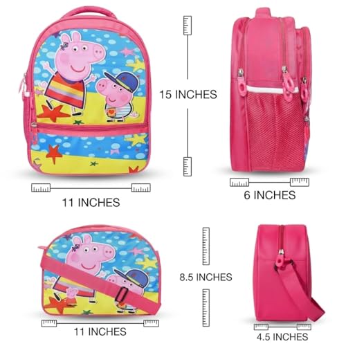 Image of Stylbase Waterproof School Bag with lunch bag combo for Boys and Girls Kids Bag with tiffin cover - Backpack Bag for Travelling for 5-7 Years 15 Inches