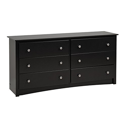 Sonoma 6 Drawer Double Dresser For Bedroom, Black #TOP1