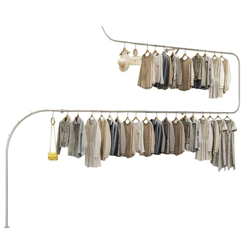Organisateur de vêtements en acier inoxydable robuste pour penderie et portant mural