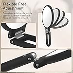 Magnifying Handheld Mirror Double Sided, 1X 15X Magnification Hand Mirror, Travel Folding Held Adjustable Rotation Pedestal Makeup Desk Vanity - Image 4