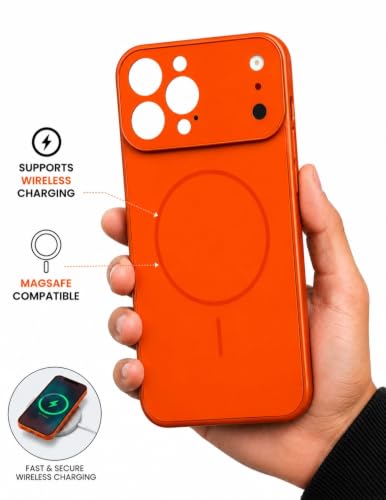 Image of Converter Case for iPhone 13 Pro | Premium Protective Comptable withMag-Safe Cover | iPhone 17 Pro Series Style Design | in Built Camera Guard | Wireless Charging Compatible - Orange