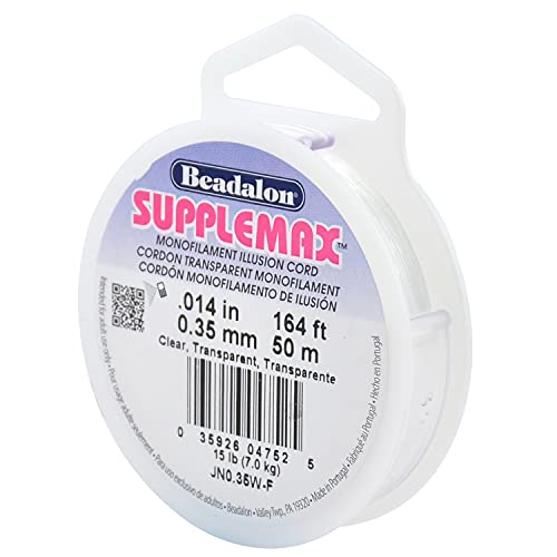 SuppleMax Illusion Beading Cord, 0.35 mm / .014 in, Clear Monofilament, 50 m / 164 ft