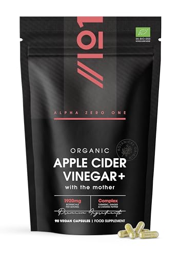 Vinagre de Sidra de Manzana con la Madre 1280mg de Potencia 120 Cápsulas Veganas