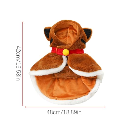Capa navideña para gatos y perros pequeños con capucha cálida de invierno 6