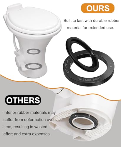 Image of RV Toilet Seal Kit Replacement for Dometic 300 310 320, RV Toilet Parts Includes 385311652 Base Seal & 385311658 Flush Ball Seal with Mounting Hardware, RV Toilet Replacement Parts for Camper Trailer
