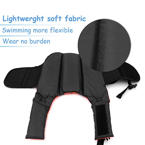 Ploopy Light Weight Haustier Hundeschwimmweste Schwimmsicherheitsweste, Nacht reflektierende Schwimmweste für Hunde Orange XL - 4