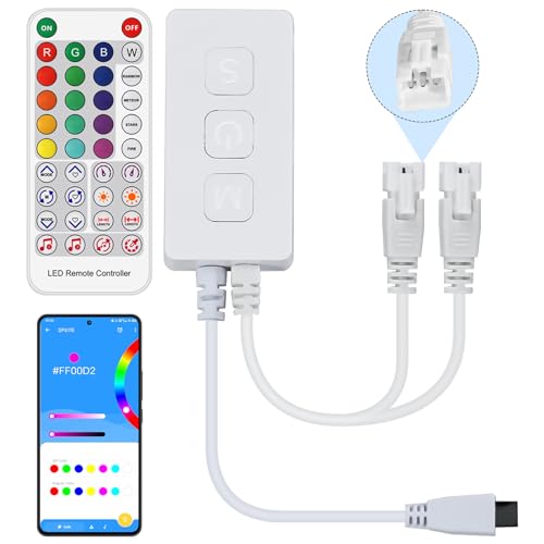 SP611E Controller LED Bluetooth con Telecomando IR, Doppia Interfaccia a 3 PIN, Controllo APP per Smartphone per Strisce LED RGB Indirizzabili