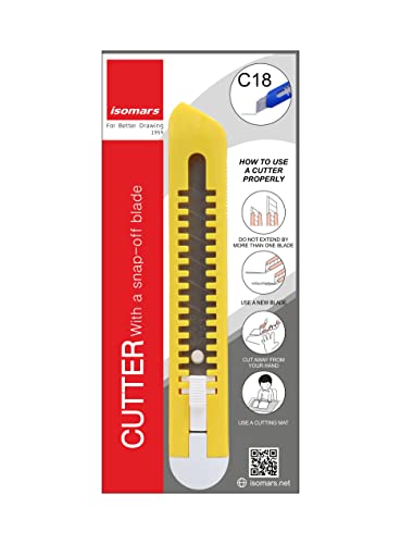 Image of Isomars A2 Self-Healing Cutting Mat with 18mm Snap-Off Cutter | Large Non-Slip Craft Cutting Board 600 x 450 mm | Heavy-Duty Utility Knife for Art, Craft, Quilting, Model Making & DIY Projects