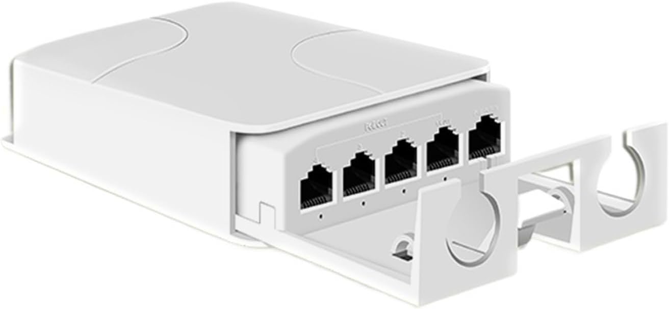 Waterproof POE Extender 5-Port Repeater 100Mbps Outdoor Network IP55 44-57V