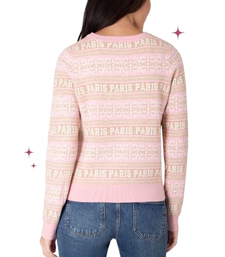 Paris Hilton Women's Soft Knit Crew Neck Sweater Long Sleeves Cozy4