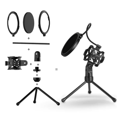 Cubierta de filtro de parabrisas con soporte para micrófono y trípode de mesa para PC 3