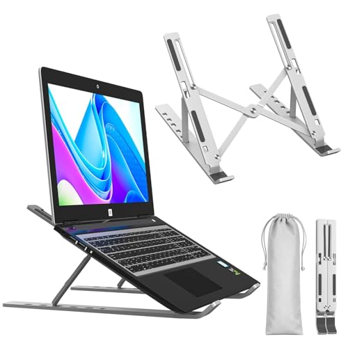 Image of Aluminum Alloy Adjustable Laptop Stand for 10-17 Inch Laptops