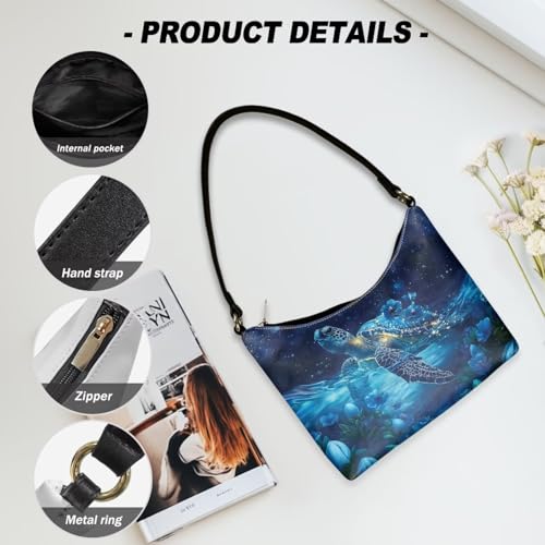 Image of Handbag for Women Leather Underam Shoulder Bag with Zipper Fashion Work Purse Waterproof Travel Wallet