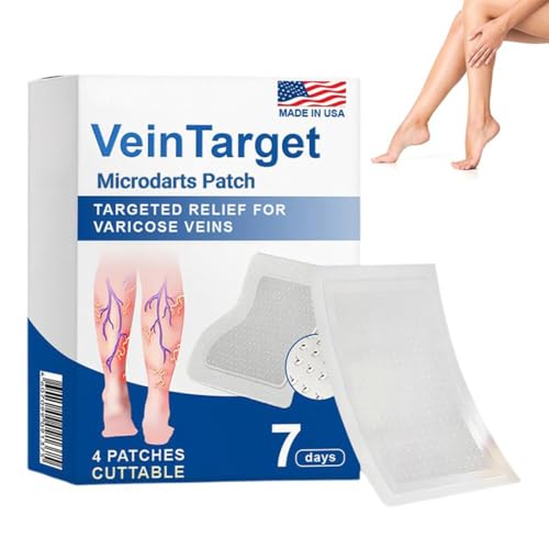 Vein Target Microdarts Patch, Professional Varicose Veins Treat-ment for Legs Patch, Vein Target Patch, Ease blood circulation, Natural Ingredients Leg Trea-tment for All Skin Types (1 Pack)