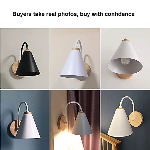 Luces de pared de iluminación deco con acabado metálico de alta calidad y base de madera E27 7
