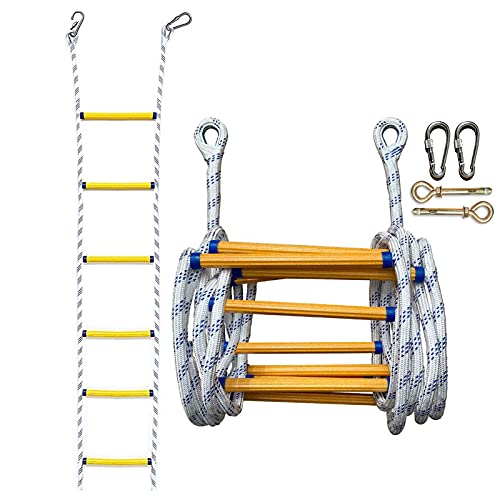 Fire Escape Ladders Rope ladder For Kids And Adults Emergency Fire Escape Ladder 2/3/4 storey Escape From Window And Balcony Weight Capacity Up to 420KG for climbing frame With Hooks for Fas