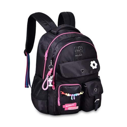 Mochila Nylon Soft Miçangas Rebecca Bonbon Com Chaveiro Color Pop Infantil Escolar Feminina RB24106