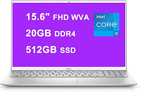 Dell Inspiron 15 5000 5505 Premium Laptop I 15.6" FHD I 11th Gen Intel 4-Core i5-1135G7 (>i7-10710U) I 20GB RAM 512GB SSD I Fingerprint Backlit HDMI USB-C Win10 Silver