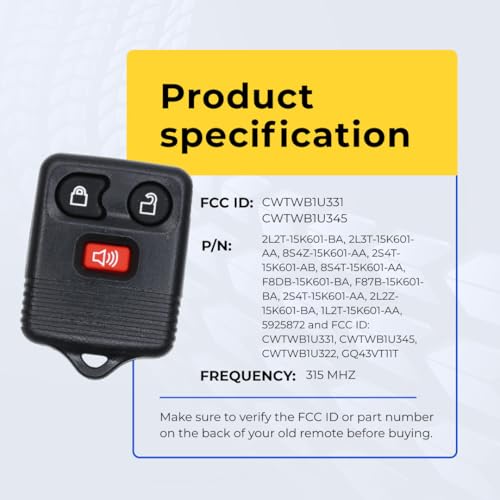 Mando entrada sin llave Ford F-150 Mercury de 3 botones 6